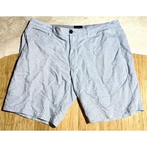 UNTUCKit Paumanok Golf Shorts Light Blue Men's Size W 36 Flat-Front Linen Chinos
